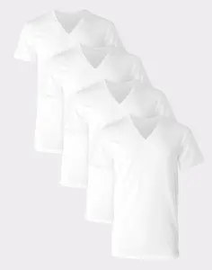 Hanes Ultimate Comfort Fit Men's V-neck Undershirt White 4-pack Underwear Multi Pack Comfortable Soft Stretch Fabric Breathable Ucf2w4