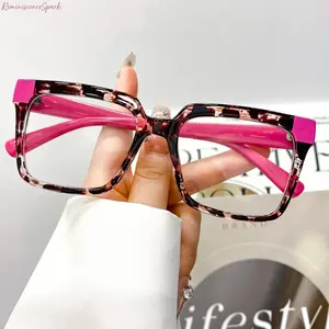 Unisex TR90 Square Flat Blue Light Glasses, Trendy Street Style Fashion Eyewear, Lightweight Durable Decorative Shades Perfect for Daily Wear, Screen Time & Casual Outfits