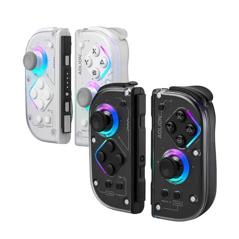 AOLION J20 Wireless Handheld Controller for Switch & Switch OLED - Detachable Game Controller, Hall Effect Joysticks, RGB Lighting, Clicky Mechanical Buttons, Motion Control, holiday gifting, giftable