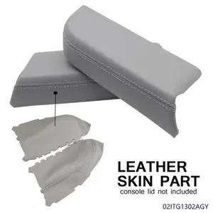 G-PLUS Fit For 09-15 HONDA PILOT PAIR FRONT DOOR PANELS CARD ARMREST LEATHER COVER GREY Upgraded Version