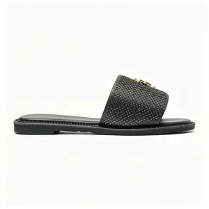 Women's Miller Crystal-embellished flip flops,RhinestoneSlide Sandals,Summer Crystal Embellished Sandals