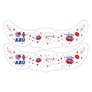 2-Pack July 4th Patriotic Star Freckle Temporary Tattoo Stickers, Waterproof Face Makeup Tattoos for Independence Day Parties