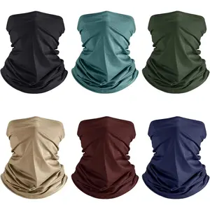 6 Pieces Summer UV Protection Cooling Neck Gaiter Face Clothing Neck Gaiter Mask Scarf Sunscreen Breathable Bandana
