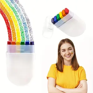 6 Color Rainbow Face Paint Kit, Pride Facial Art, Perfect for Halloween, Christmas, Events, Sports, Cosplay, Music Festivals, Parties
