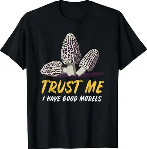 100% Cotton Morel Mushroom Hunting Foraging Hiking Womens & Mens Graphic T-Shirt