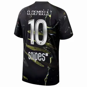 Unisex Soccer/Football Paris SaintGermain Club O.Dembélé 10 2025/26 Night Edition Stadium Replica Jersey - Black