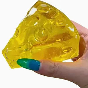 Squishy Honey Cheese Square Fidgets Toys Super Soft Mochi Cheese Squeeze Toy Funny Anti-stress Sensory Toy for Adults Gifts