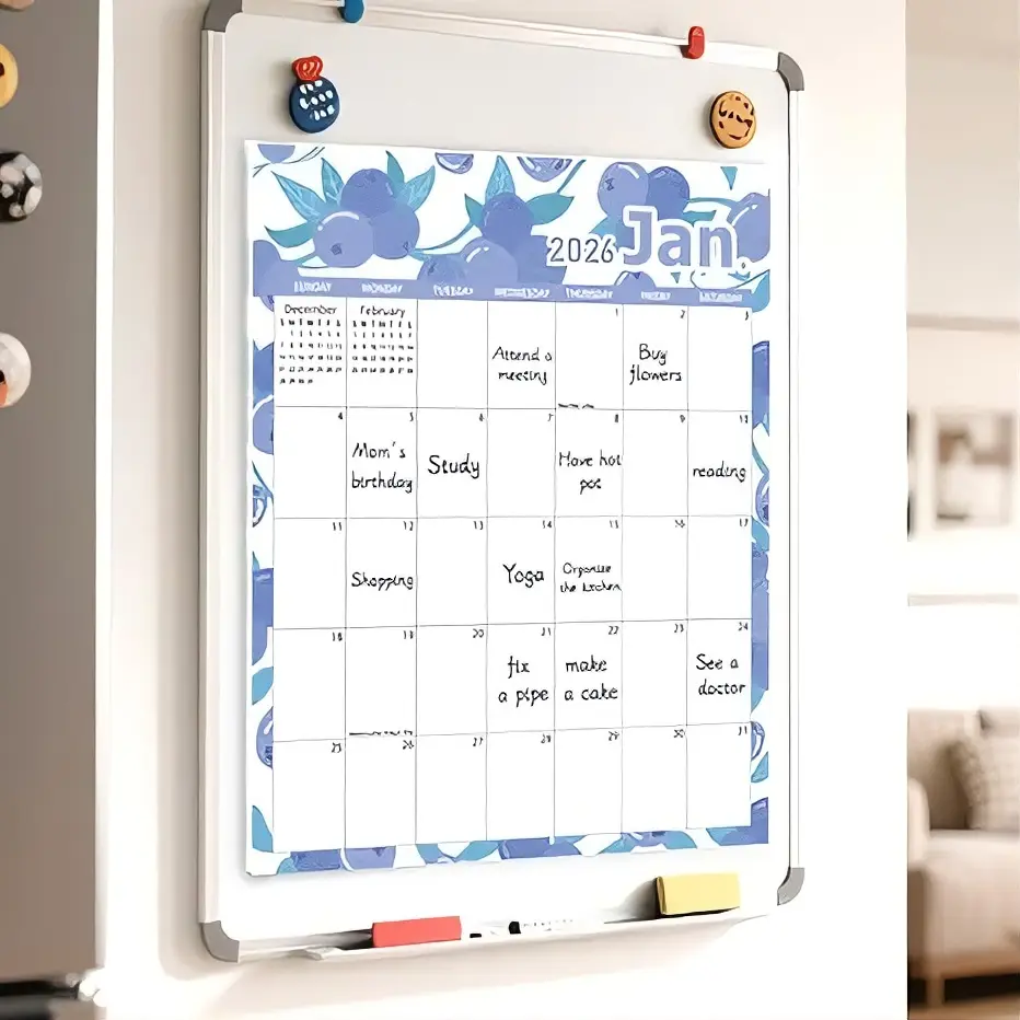 2026 Magnetic Calendar for Refrigerator, 36.6x29cm/14.41x11.42in Large Tear-Off Monthly wall Calendar with Strong Magnet Backing Jan 2026 to Dec Perfect Fridge Organizer Planner