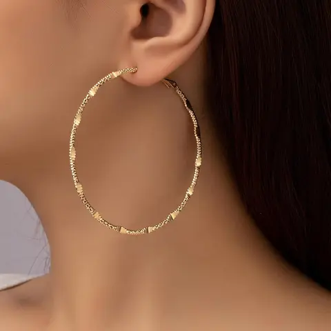 Fashionable Metal Hoop Earrings, 1 Pair Fashion Jewelry for Party, Daily Clothing Decor, Trendy All-match & Exquisite Jewelry for Birthday Gift