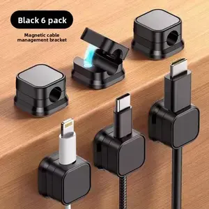 6-piece magnetic cable organizer, strong adhesive desktop cable management, easy to organize mobile phone charging cables, adopting an easy to open design, smooth and adjustable cables, easy to manage safely, cable clip organizer, hidden or organized mobi