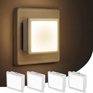 DORESSHOP Night Lights Plug into Wall, Dusk to Dawn, Bright Nightlight Auto-On/Off, for Adults Kids Room Bedroom Bathroom Hallway Kitchen, 0.3W