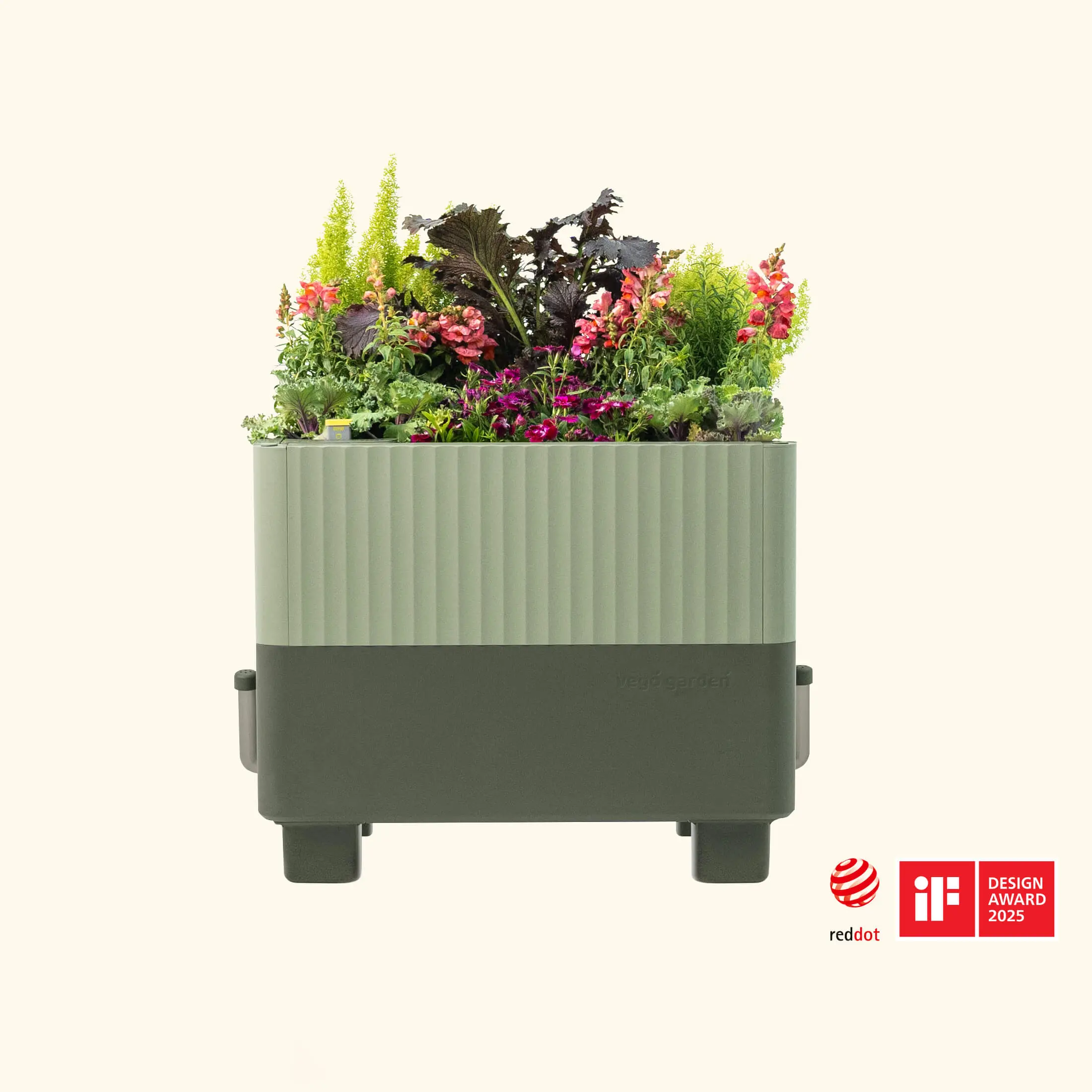 Vego EZCube Self-Watering Garden Planter, 21"x24" Modern Decorative Pot with Leak-Free Design, Beginner-Friendly Setup for Indoor & Outdoor Home Improvement Use