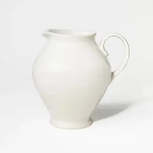 3555ml Stoneware Beverage Server Cream - Threshold ™   designed with Studio McGee: Off-White Pitcher for Hot/Cold Drinks