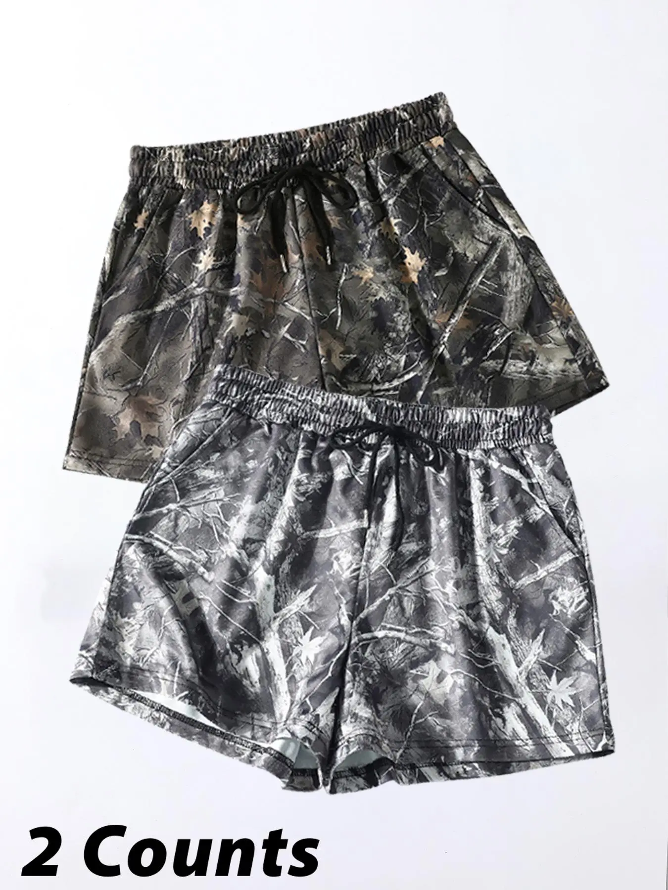 Women's Camo Print Shorts, Elastic Waist Shorts, Casual Comfy Breathable Shorts for Summer, Ladies Bottoms for Daily Wear, Summer Bottoms, Womenswear, Drawstring Beach Shorts, American Style Shorts