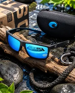 Costa Matte Black Frame Blue Mirror 580 Lens Polarized Fishing Boating Marine Performance Eyewear