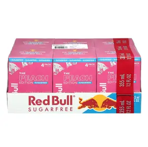 Red Bull Peach Edition Sugarfree Energy Drink, White Peach, 12 fl. oz., 6 x 4 Cans