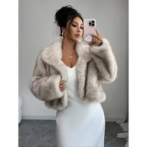 Women's Casual Fashion Loose Short Faux Fur Jacket, Perfect for Fall & Winter, Stylish and Comfortable Outerwear