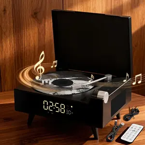 CD Player Portable with  for  Desktop, Dual Stereo Speakers, FM Radio, 3600Mah , Remote Control & LED Display, MP3/WAV Retro Disc Player, Nostalgic Decor , Support USB/AUX