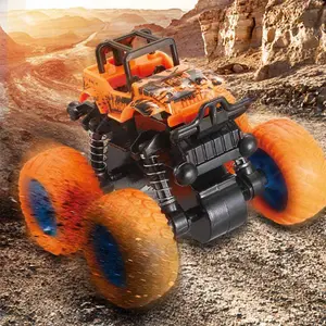 Monster Truck Toy, Off-road Toy Car, Rc Model Car, 1/2/4 Counts Inertia Stunt Pull Back Car Toy for Kids, Rotating Stunt Vehicle, RC Stunt Car, Fun Gift for Children