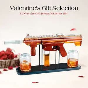Valentine's Day Gifts, Kollea Gun Whiskey Decanter Set-Limited Edition, Detachable Decanter with Bullet Shot Shaped Glass, Cool Anniversary Birthday Gift for Him Husband Dad, Military Present Dispenser for Home Bar Drinking, Drinkware Stylish Utensils
