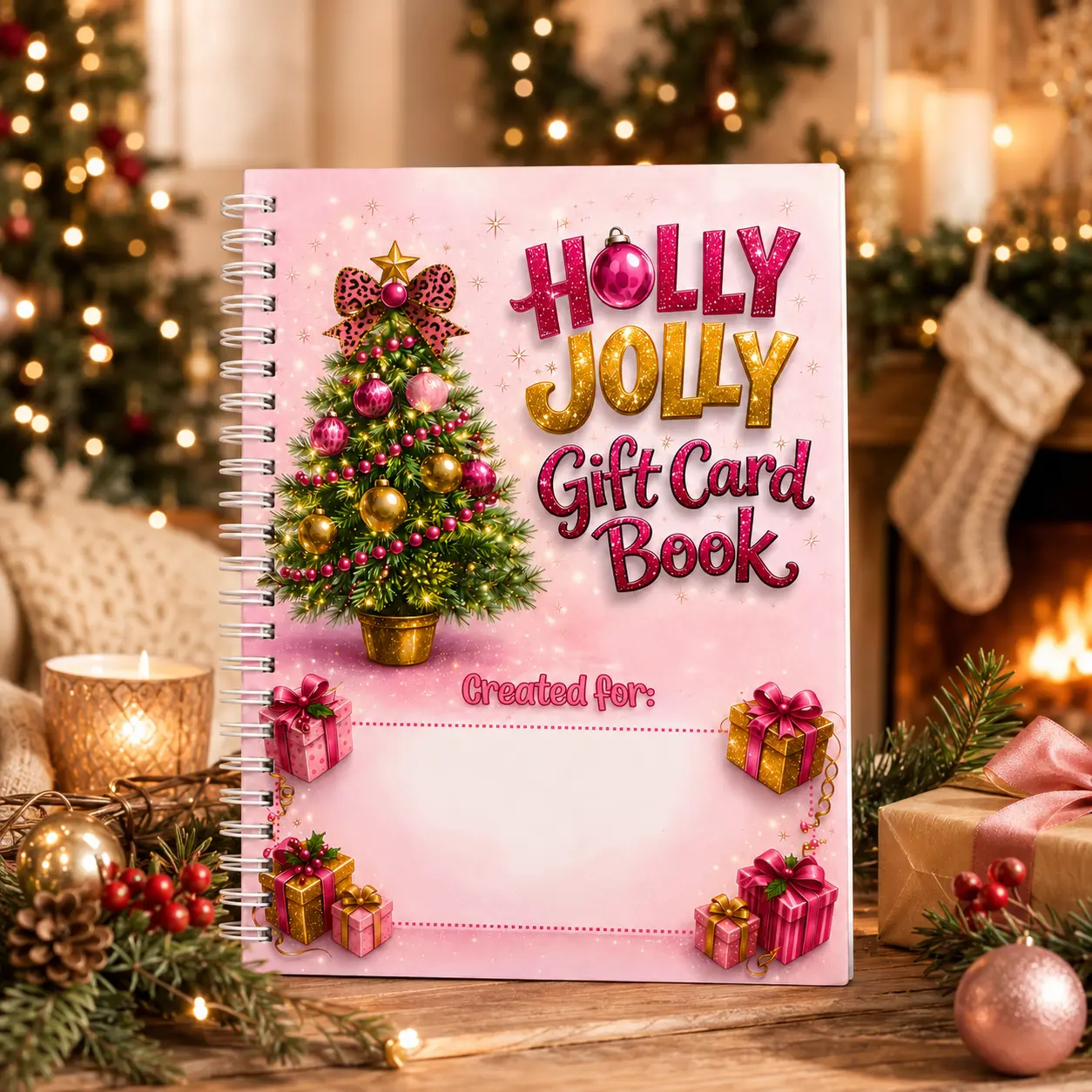Christmas Gift Card Book 10-pages, 8.3x6 inches Holiday Greeting Gift Card Organizer, Holiday Gift Card Holder Book, Xmas Present for Family Friends and Colleagues
