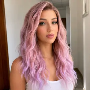 New Release Princess Bubblegum. Z1313109 Pink Champagne Wave.  soft pastel pink with hints of lavender and icy platinum blonde underneath. It has a cotton-candy / rose quartz1 vibe. 13x4 lace, 120 density, 350⁰ heat tolerance.