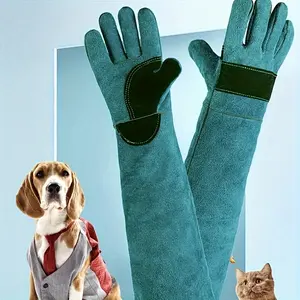 [Anti-Bite Scratch Gloves] 1 Pair Thickened Anti-Bite Scratch Resistant Unisex Gloves - Animal Handling Pet Bathing Grooming Training Gloves for Outdoor Use