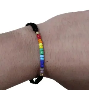 Adjustable LGBTQ Macrame Bracelet - Colorful and Stylish Unisex Accessory