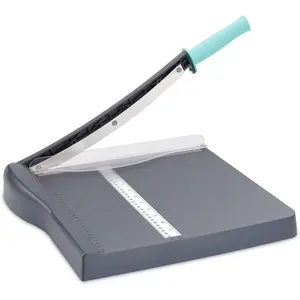 Paper Cutter Slicer with Safety Guard and Blade Lock, 12" Cut Length Guillotine Cutter, 16 Sheet Capacity Trimmers for Cardstock Cardboard (Gray)
