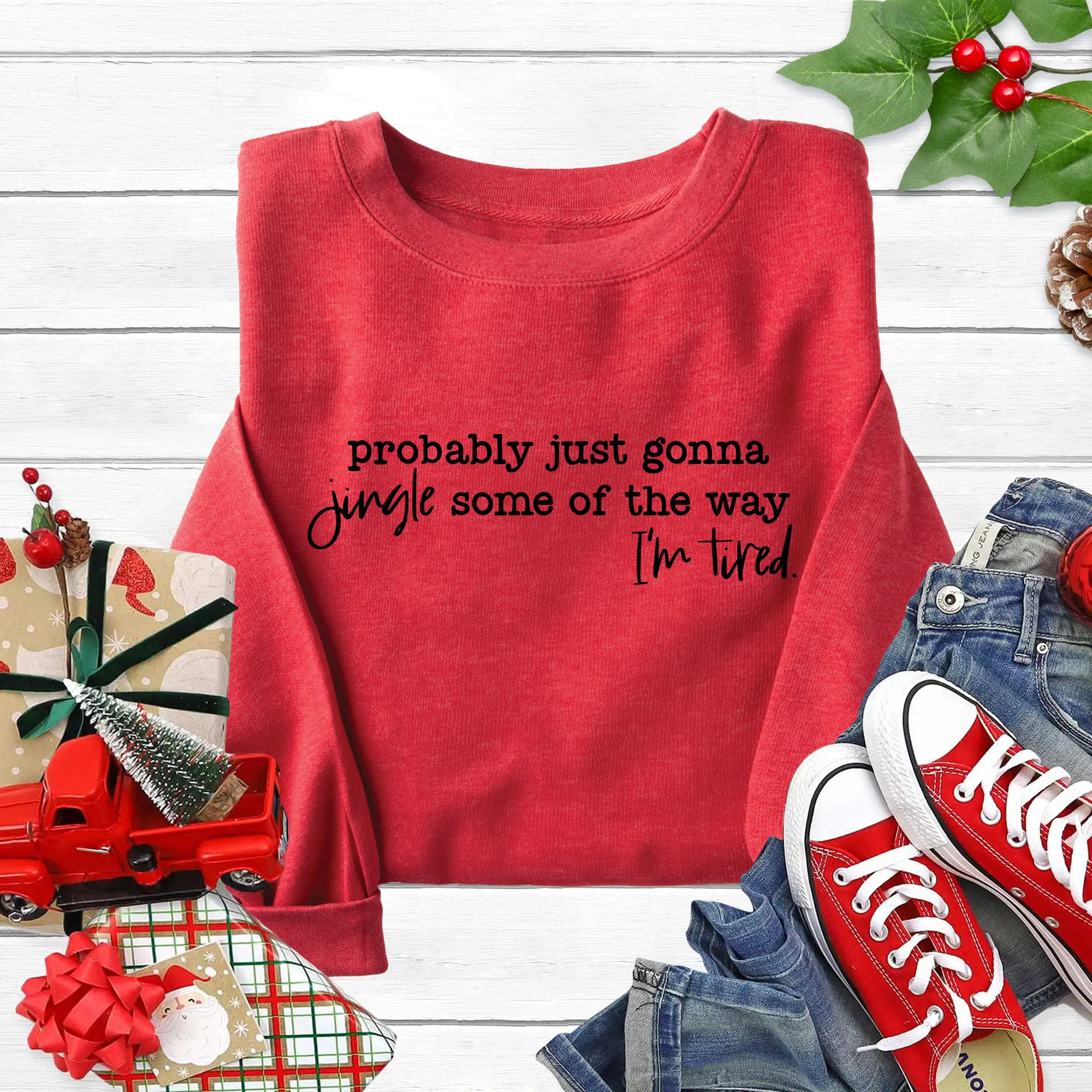 Love in Faith Women's Christmas Cotton Sweatshirts - Casual, Soft, Printed Tops for Women