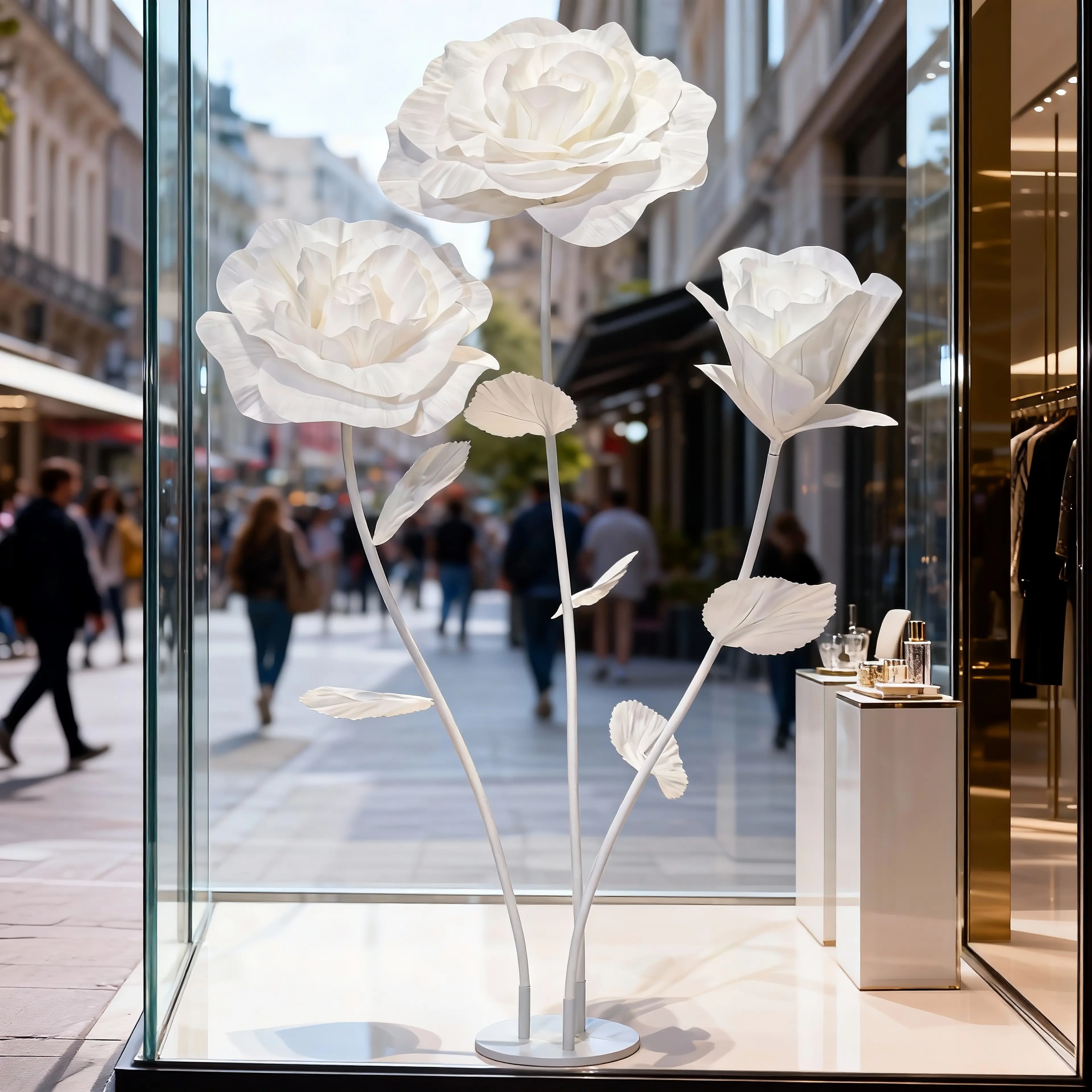 Elegant Durable Large Standing Giant Paper Artificial Flower - Auspicious Faux Rose for Wedding Aisles, Black Friday Business Use, Home Decor (Home Supplies Decorative Floral Prop) for Engagement, Evening, Casual Occasions