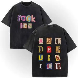 ✊🏾 Anti ICE F*ck ICE Magazine Letters Unisex Tshirts |   100% Cotton Vintage Washed Double-Sided Chinga La Migra Tee # AbolishIce # IceOut # HumanRights # 100CottonTee # DoubleSidedTee # NoOneIsIllegal # TikTokMadeMeBuyIt # TikTokShop