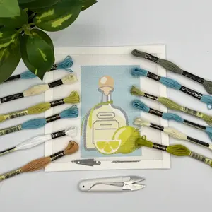 Bottle Needlepoint Kit (with limes)