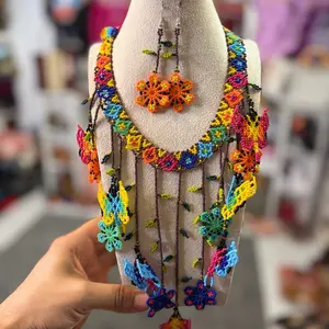- Handmade Mexican Necklace with Vibrant Glass Beads for All Occasions and Seasons