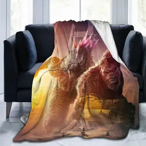 G-odzilla Vs. Kong Movie Blanket Soft Flannel Blanket Dinosaur Monster Lightweight Warm Gift for Couch Travel