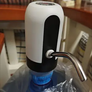 Rechargeable 1-Touch USB Water Pump for 5-gal Plastic Water Bottles, Compact Lightweight Portable Kitchen Utensil Dispenser for Home, Dorm Use by Adults