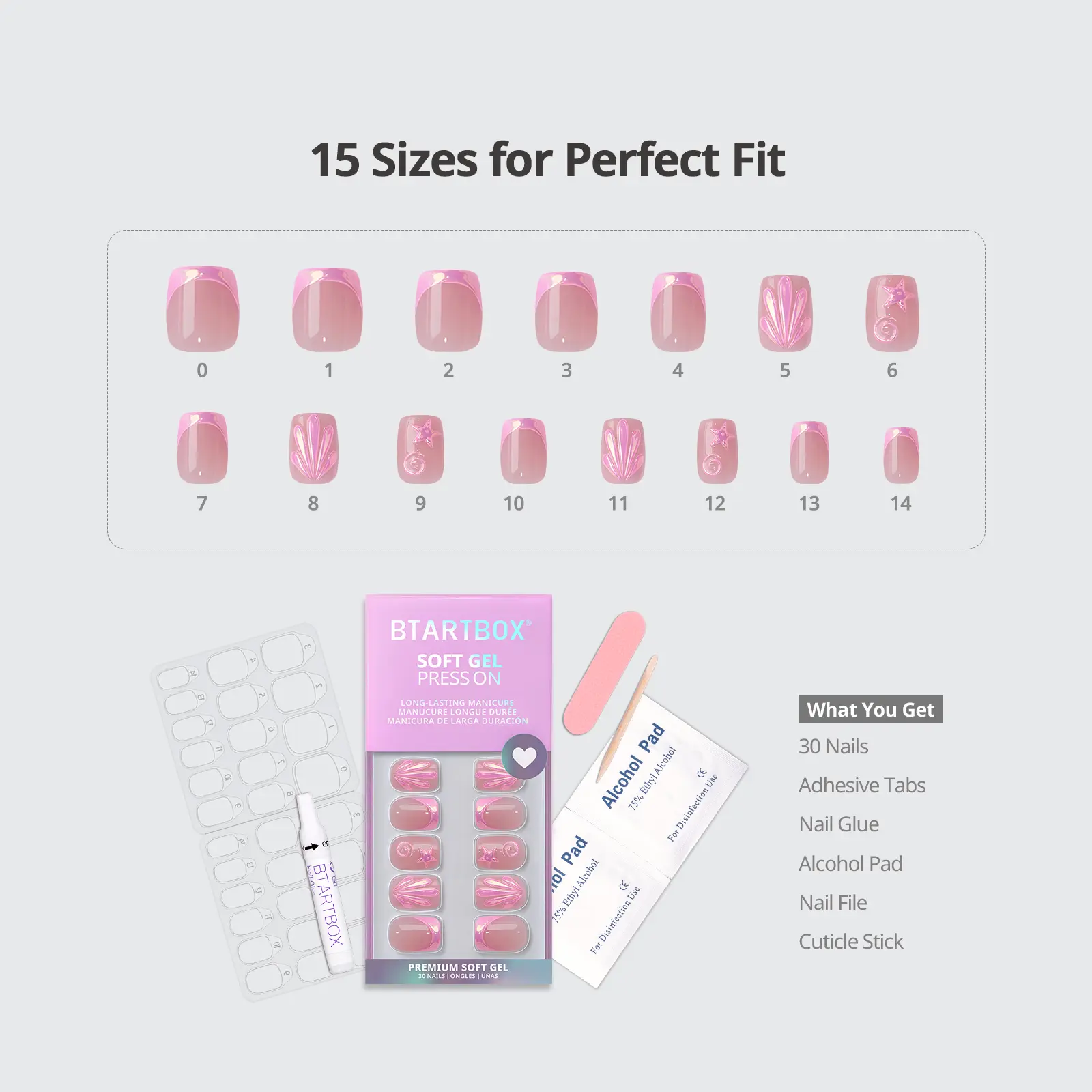 BTArtbox Press On Nails - Ocean Energy Short Press On Nails with Glue for Women, Square or Almond Opaque Soft Gel Glue On Nails in 16 Sizes - 32 Stick On Nails Kit BTArtbox Press On Nails - Ocean Energy Short Press On Nails with Glue for Women, Square or Almond Opaque Soft Gel Glue On Nails in 16 Sizes - 32 Stick On Nails Kit