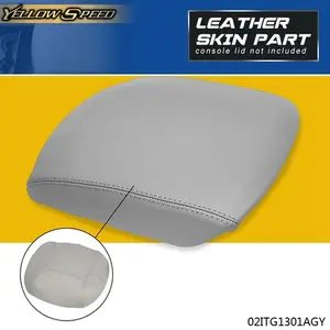 Fit For 2009-2015 Honda Pilot Leather Center Console Lid Armrest Cover Set Gray