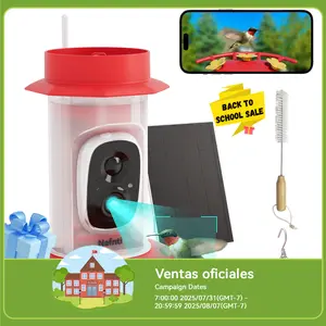 2K Smart Hummingbird Feeder with Camera, Solar Powered, AI Bird Species Recognition, Leak-Proof & Ant-Bee Proof, IP65 Outdoor Wireless Bird Feeder(17 oz)