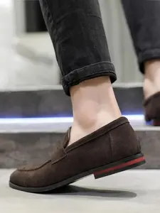 Men's Business Solid Color Slip on Loafers, Fashionable Casual Comfortable Dress Shoes for Daily Wear, Lightweight Breathable Shoes for All Seasons