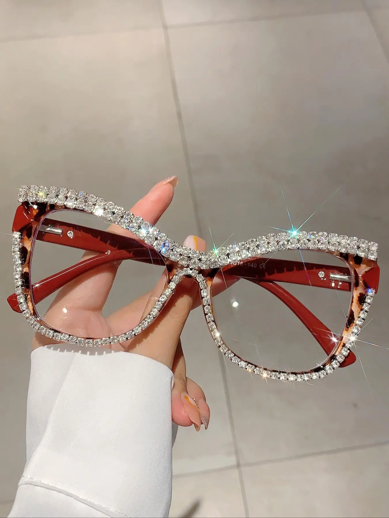 Women's Elegant Rhinestone Decor Cat Eye Frame Eyeglasses, Trendy Vintage Eyeglasses, Trendy Casual Eyeglasses, Chic All-match Eyewear for Daily Use, Stylish Eyeglass, Rhinestone Decorated Eyewear, Fashion Glasses