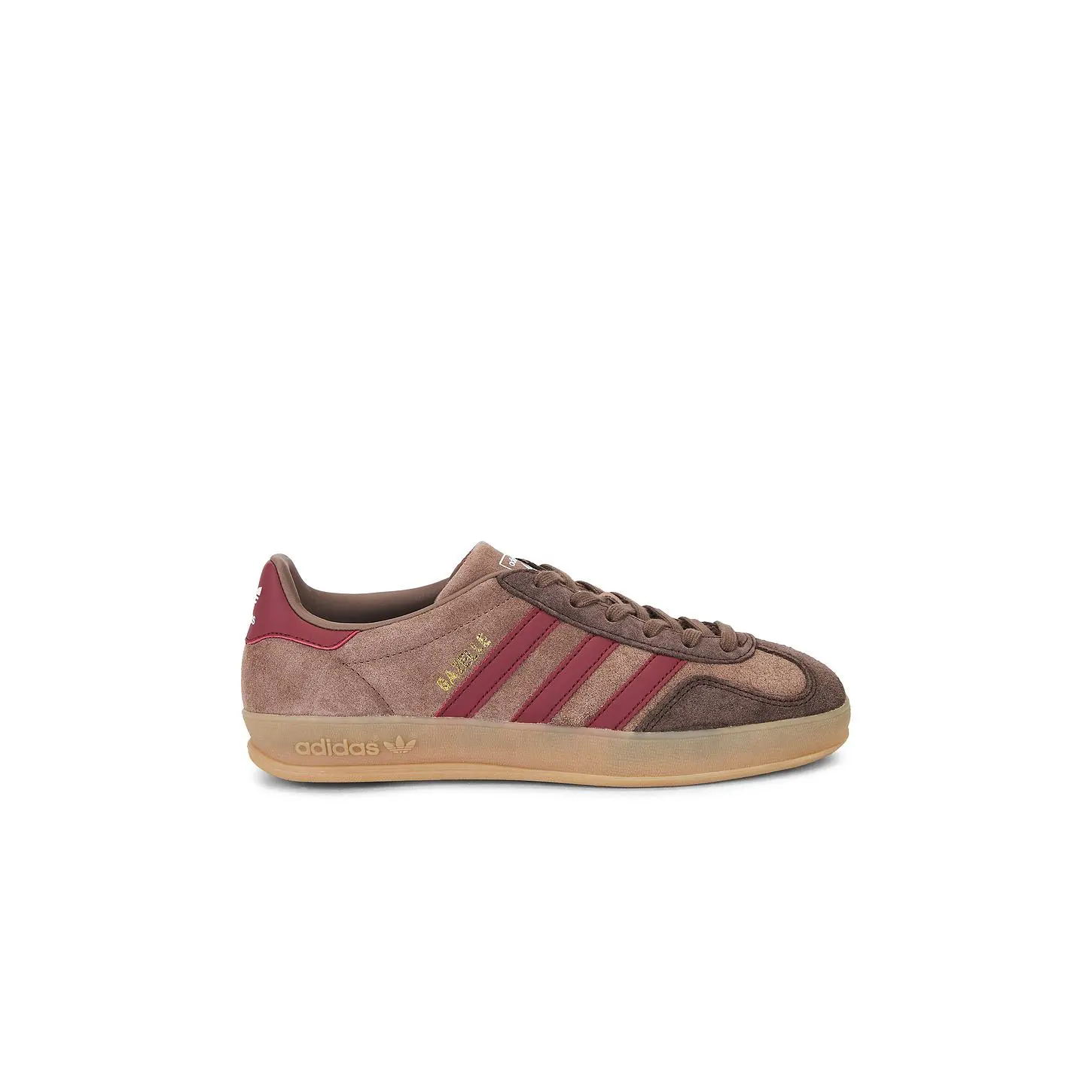 adidas Originals Gazelle Indoor Sneaker in Earstr, Shared, & Dark Brown