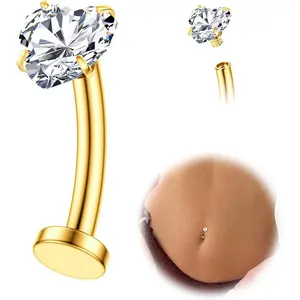 Floating Titanium  Button Rings  G23 Titanium Internally Threaded  Ring 14G  Piercings for Women Navel Piercings