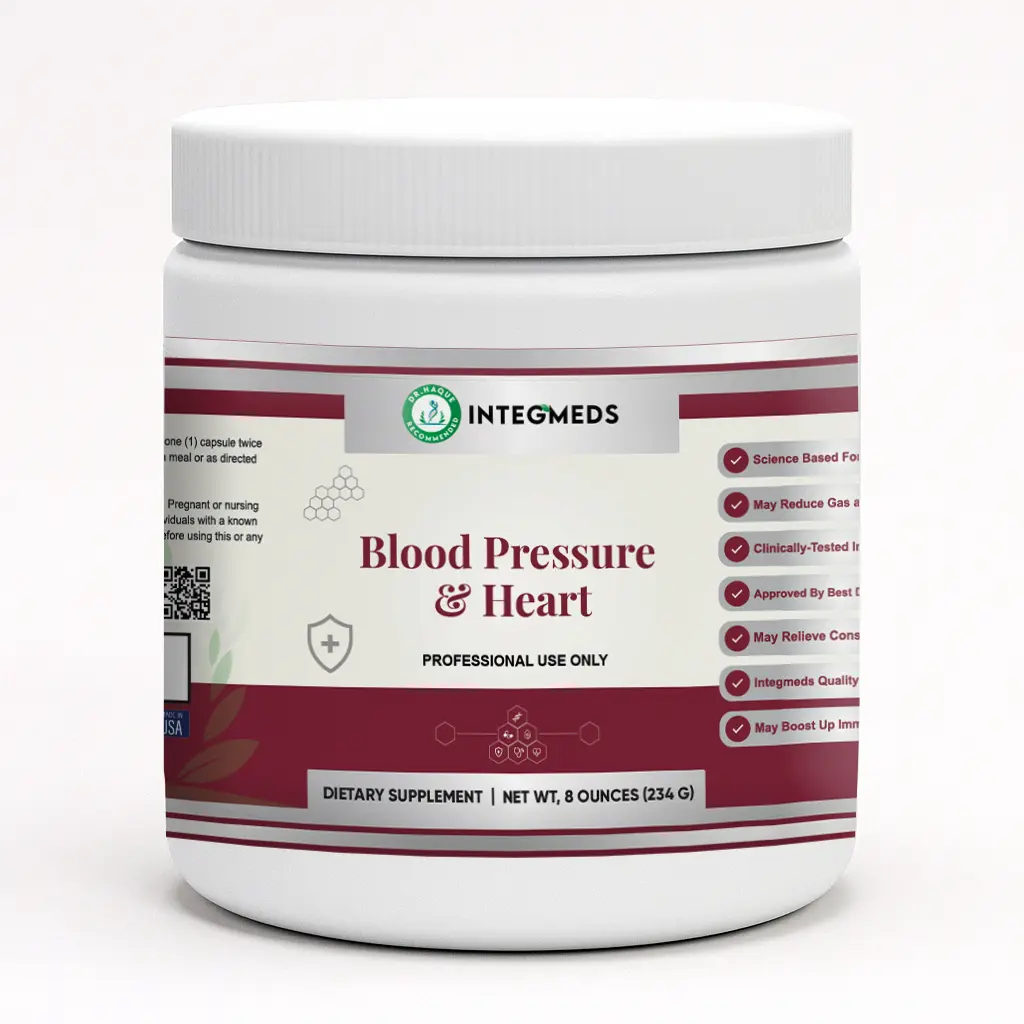 INTEGMEDS Blood Pressure & Heart Supplement - Gluten-Free & Dairy-Free Dietary Supplement for Cardiovascular Health & Muscle Support