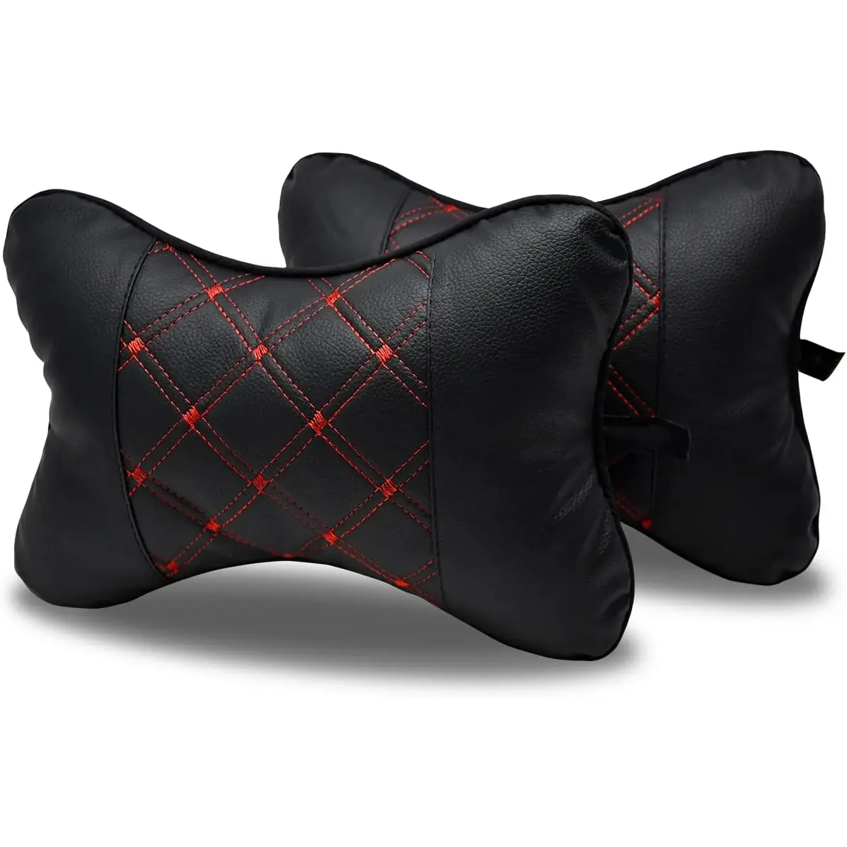 Car Cervical Neck Pillow 2 Pack - Universal Automotive Headrest Cushion for Neck Pain Relief (Red Black), Neck Rest Cushion, Car Accessories