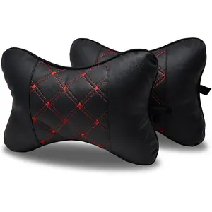 2 Pack Car Neck Pillow Automotive Headrest Pillow for Car Support Neck Pain Relief Universal Car Pillow (Red Black)