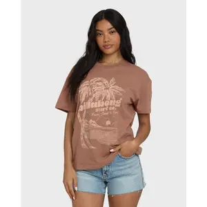 BILLABONG Women's Sand to Surf, 100% Cotton Pigment Dyed Cotton Relaxed Crew Neck Graphic Printed Tee, Casual Coast Daily Top