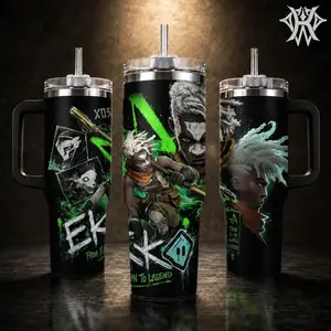 Ekko Arcane LOL Tumbler, 20oz 40oz Insulated Travel Mug with Straw, Gamer Gift Idea