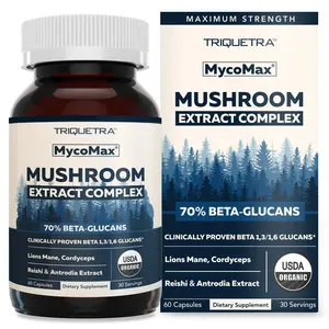 MycoMax Mushroom Complex Capsules - 70% Beta Glucans Healthcare Supplement