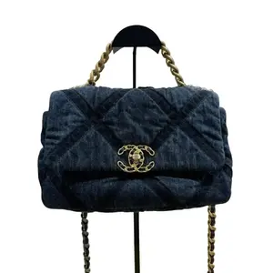 Pre-owned CHANEL Denim Mini Bags Large 19 Flap Bag A24 77